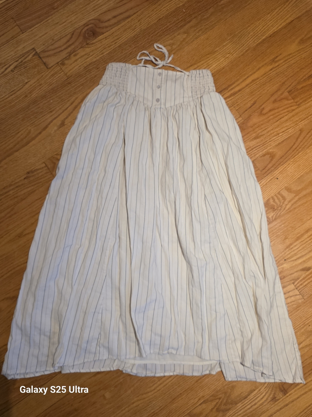 Aerie Light Cream Striped Halter Dress